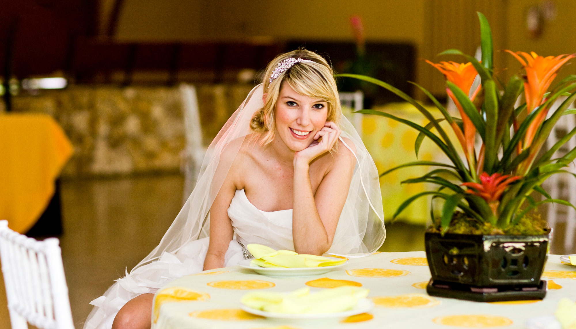 Wedding reception atmosphere for digital welcome signs